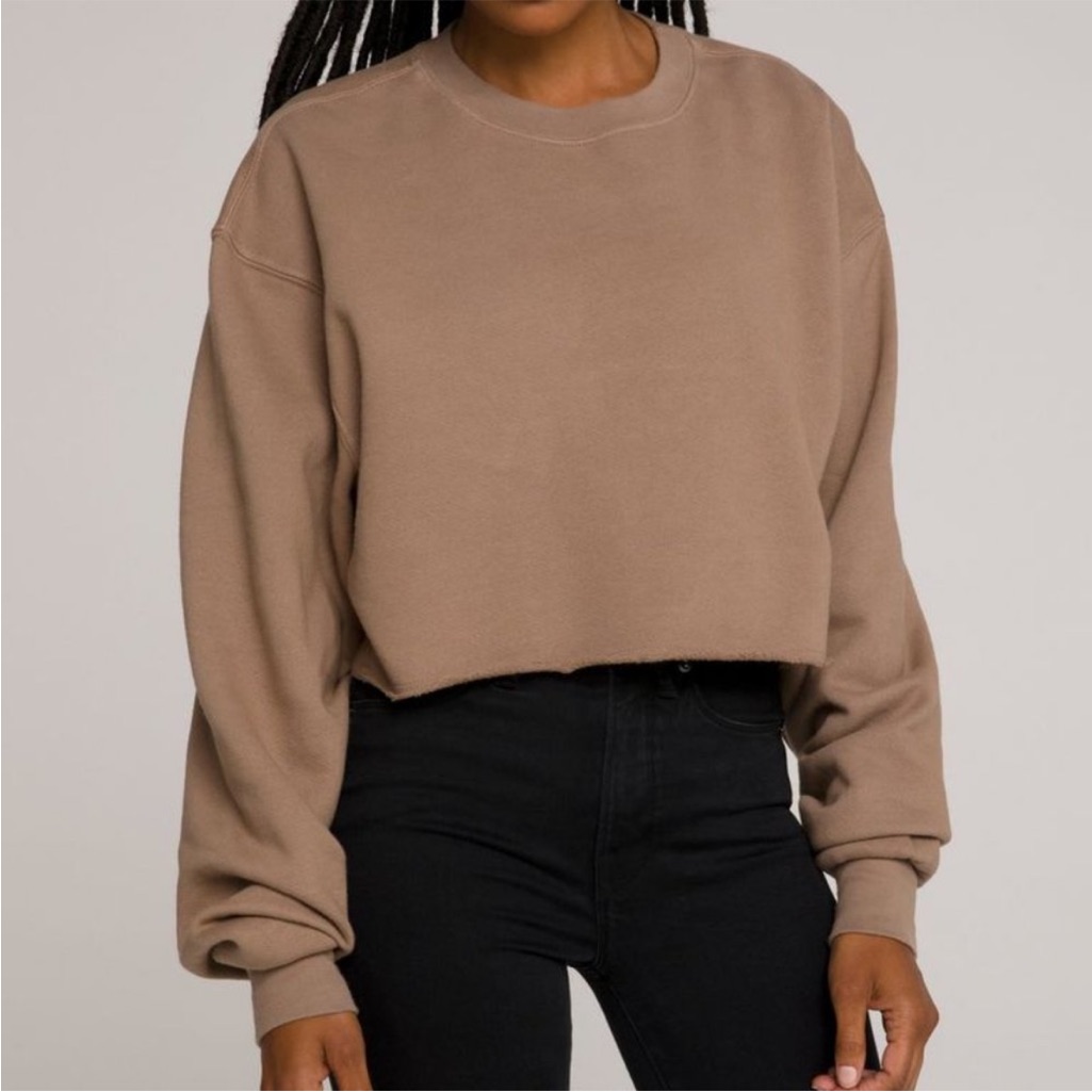 Good American Cropped & Cool Sweatshirt Brown Size 4 Us Xl